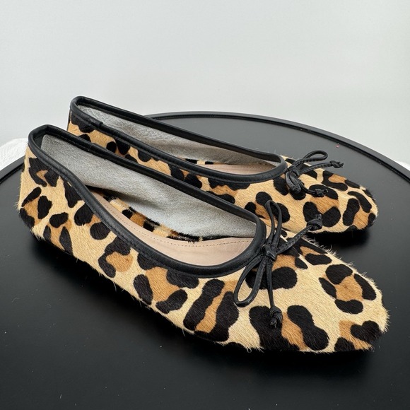 SCHUTZ Arissa Brown and Black Leopard Print Flats Size 6.5B 23 - Picture 1 of 6